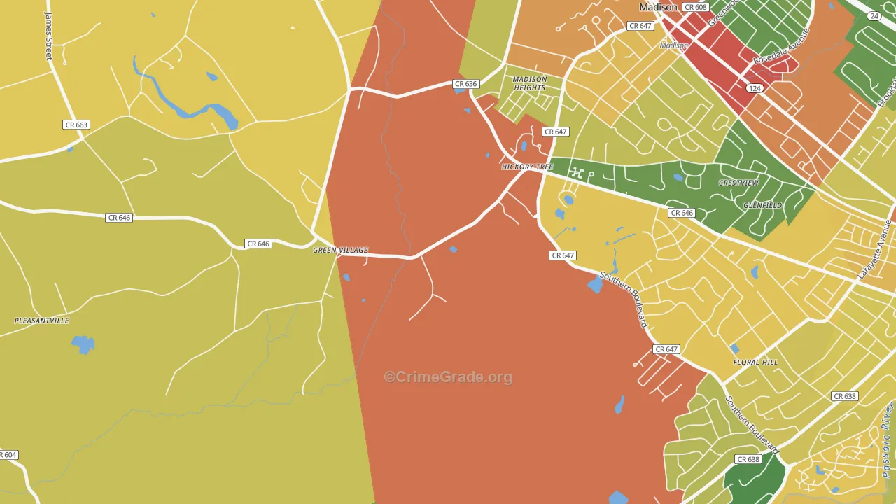 07935, NJ Map of Theft Rates