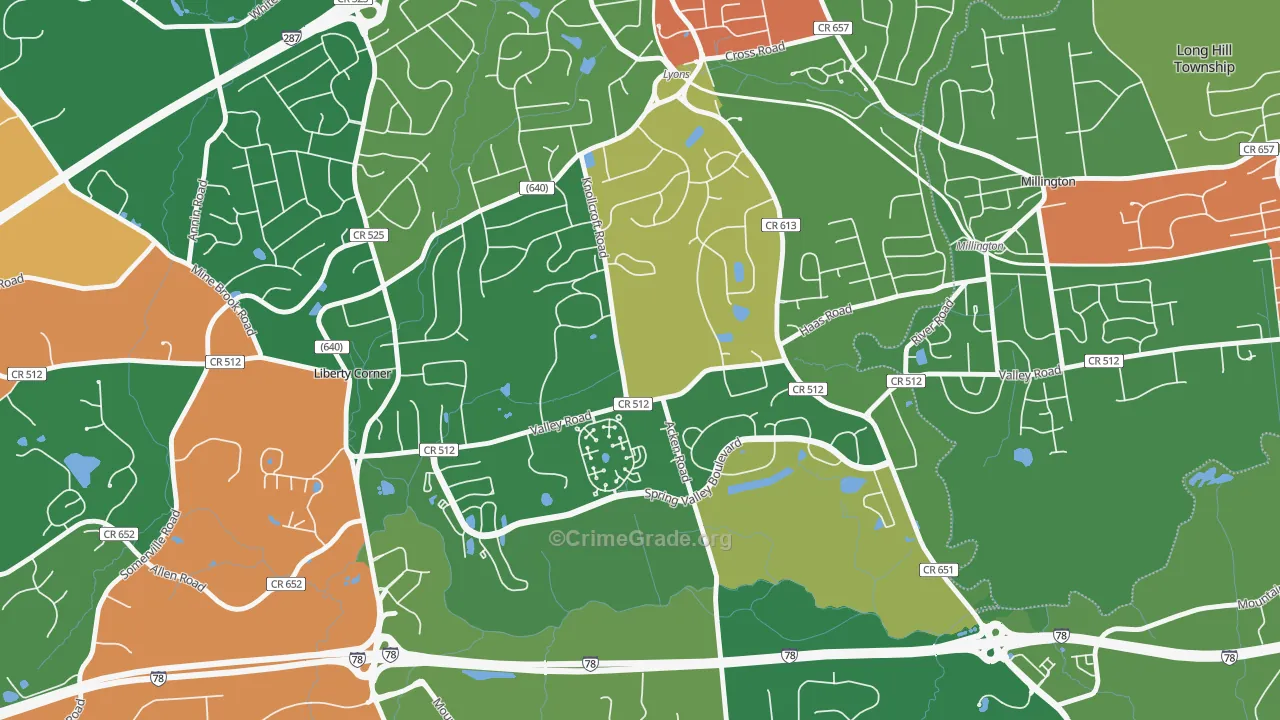 07939, NJ Map of Theft Rates
