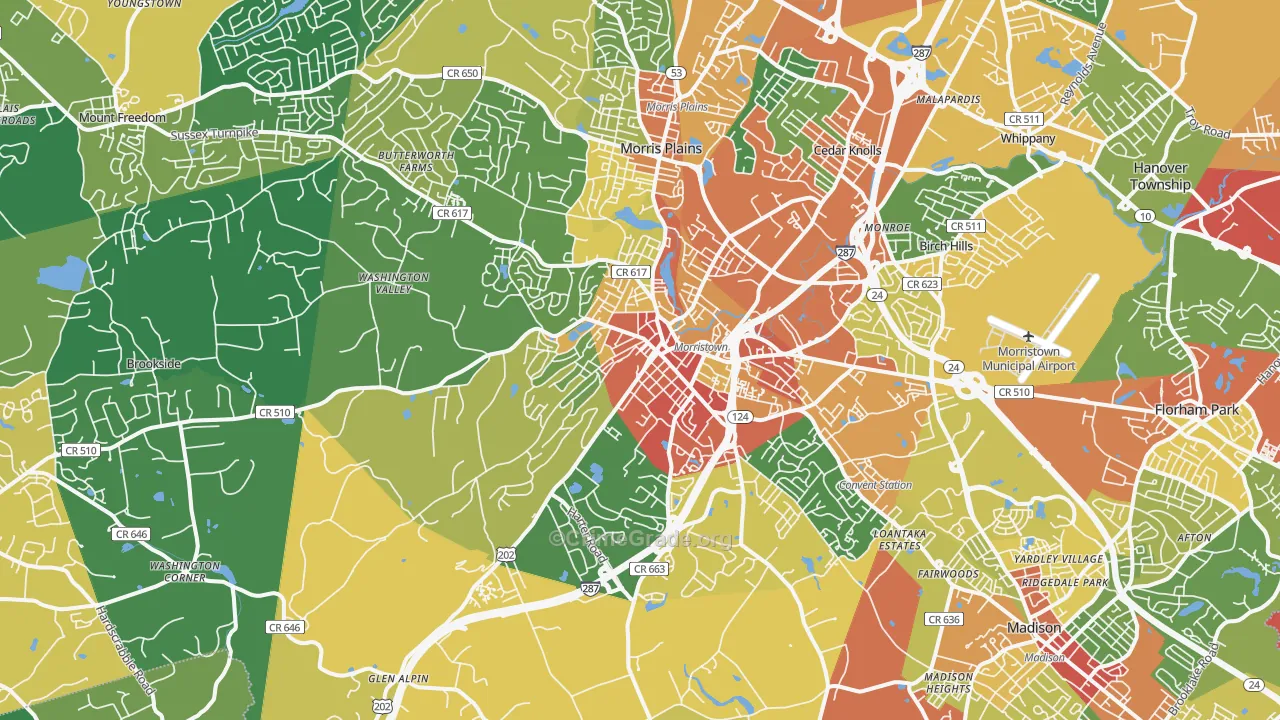 07960, NJ Map of Theft Rates
