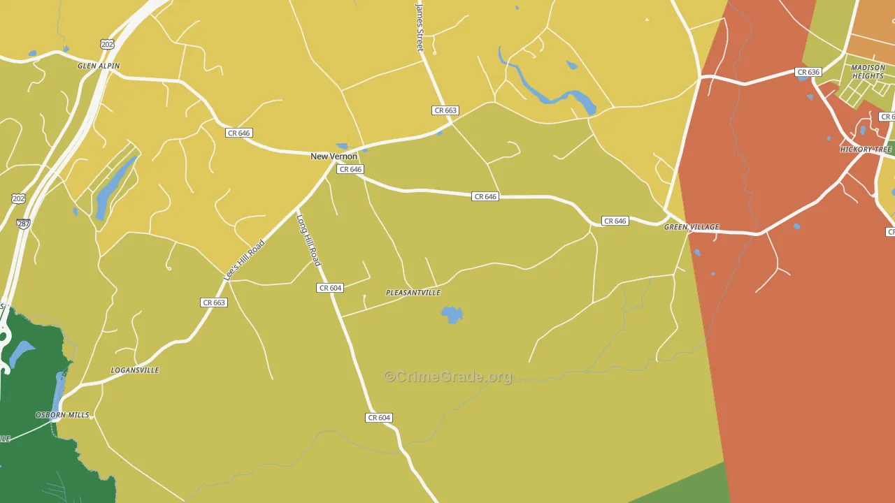 07976, NJ Map of Theft Rates