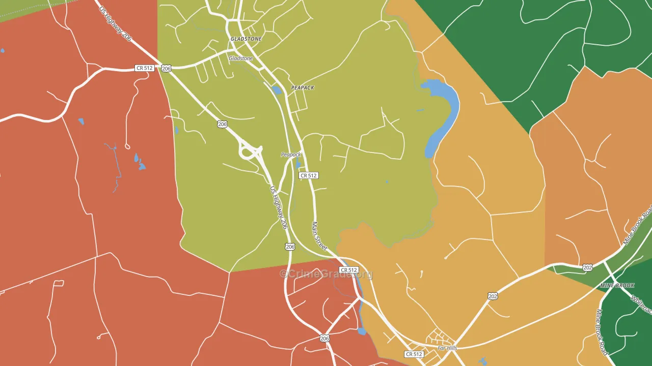 07977, NJ Map of Theft Rates