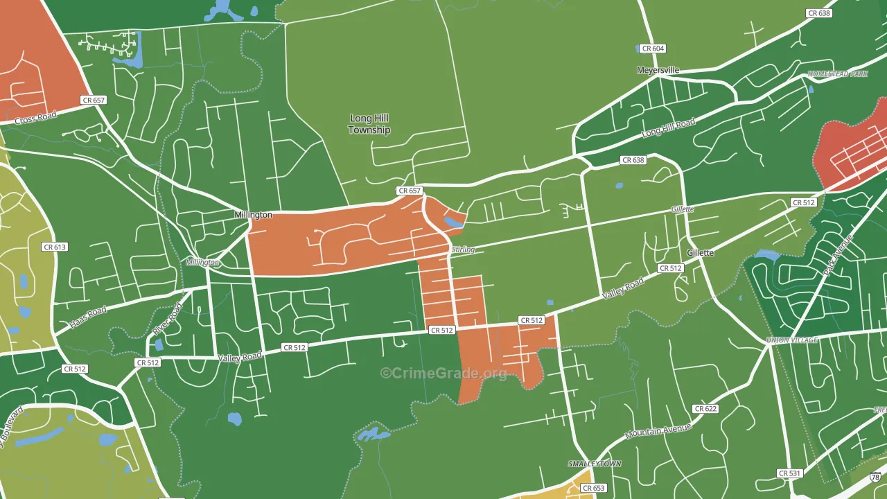 07980, NJ Map of Theft Rates