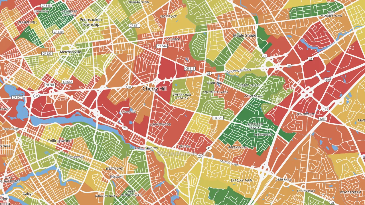 08002, NJ Map of Theft Rates