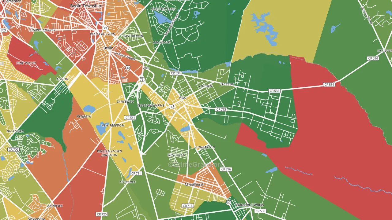 08004, NJ Map of Theft Rates