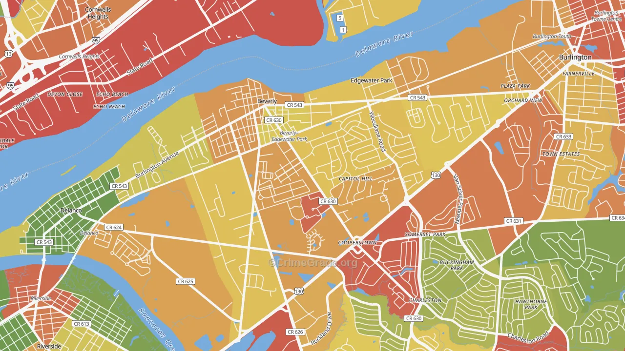 08010, NJ Map of Theft Rates