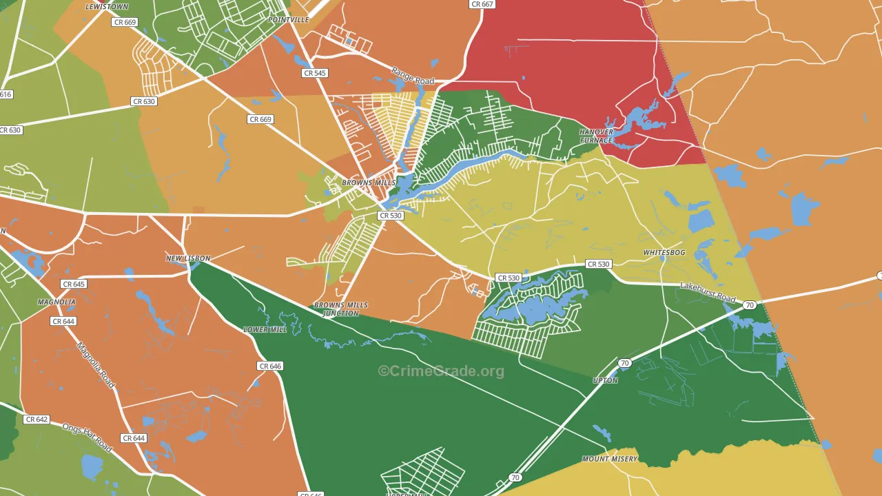 08015, NJ Map of Theft Rates