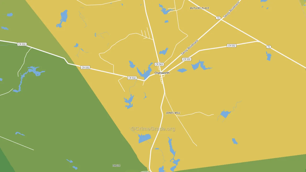 08019, NJ Map of Theft Rates