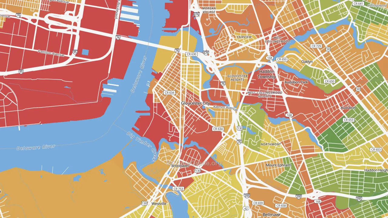 08030, NJ Map of Theft Rates