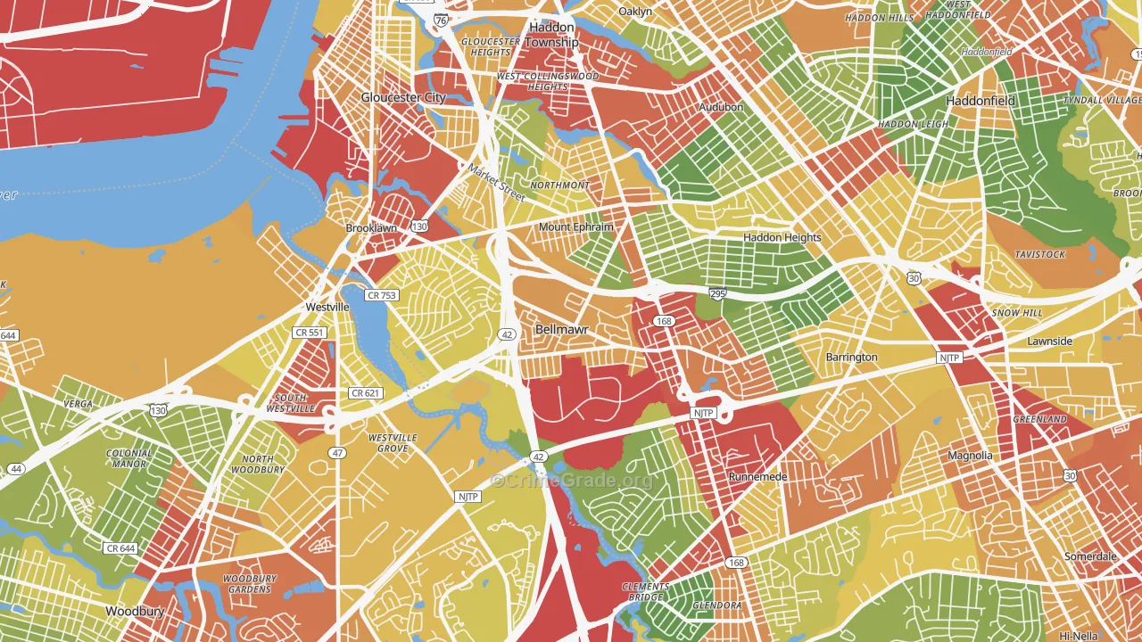 08031, NJ Map of Theft Rates