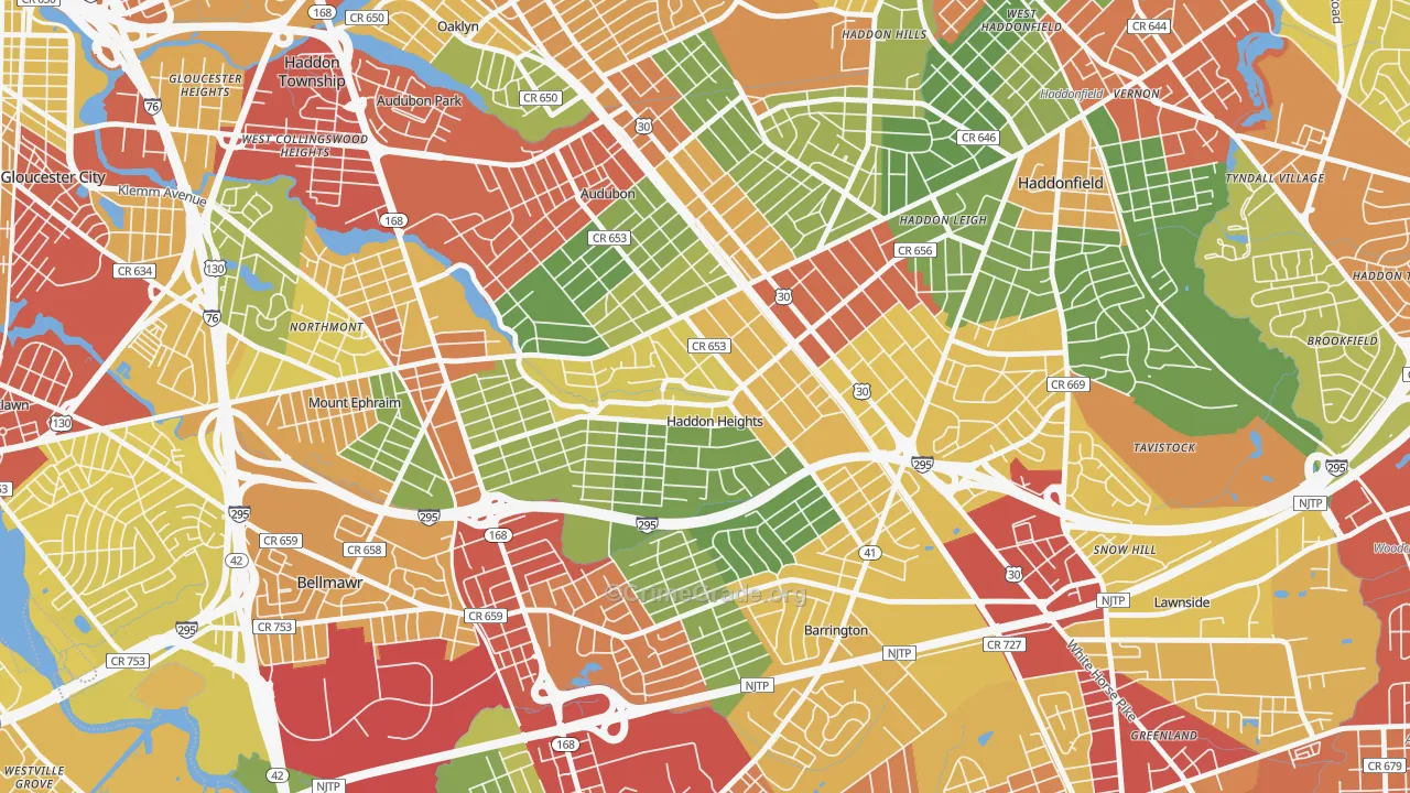 08035, NJ Map of Theft Rates