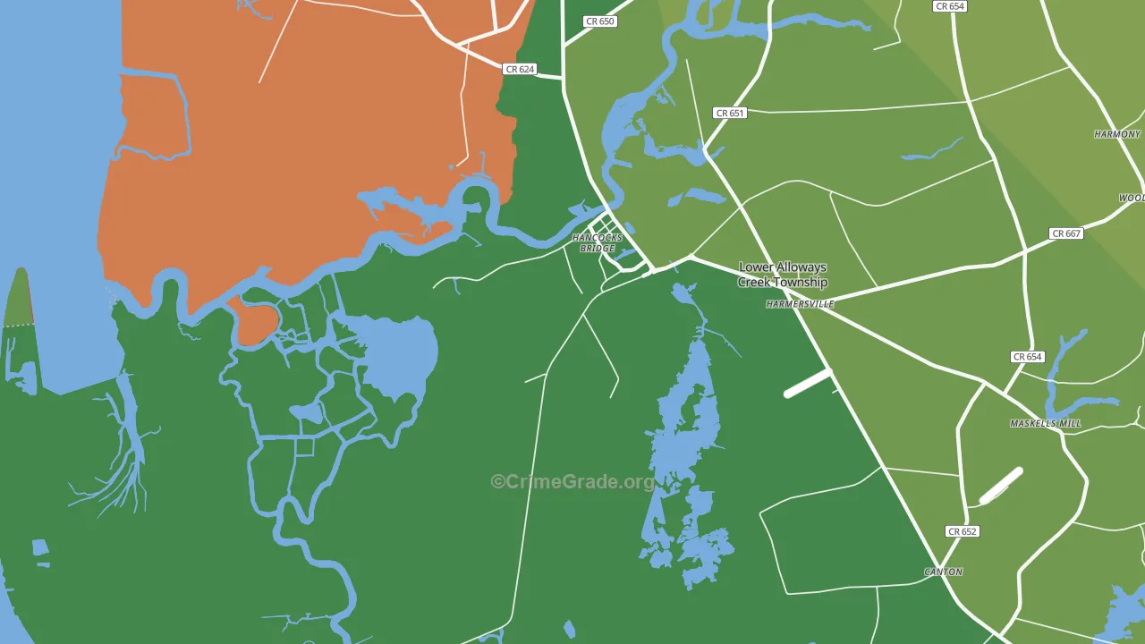 08038, NJ Map of Theft Rates
