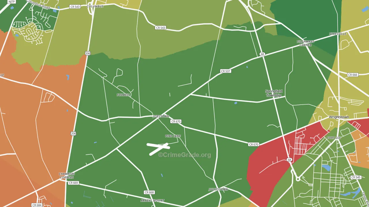 08041, NJ Map of Theft Rates
