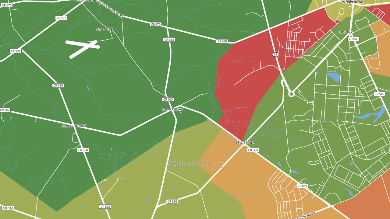 08042, NJ Map of Theft Rates