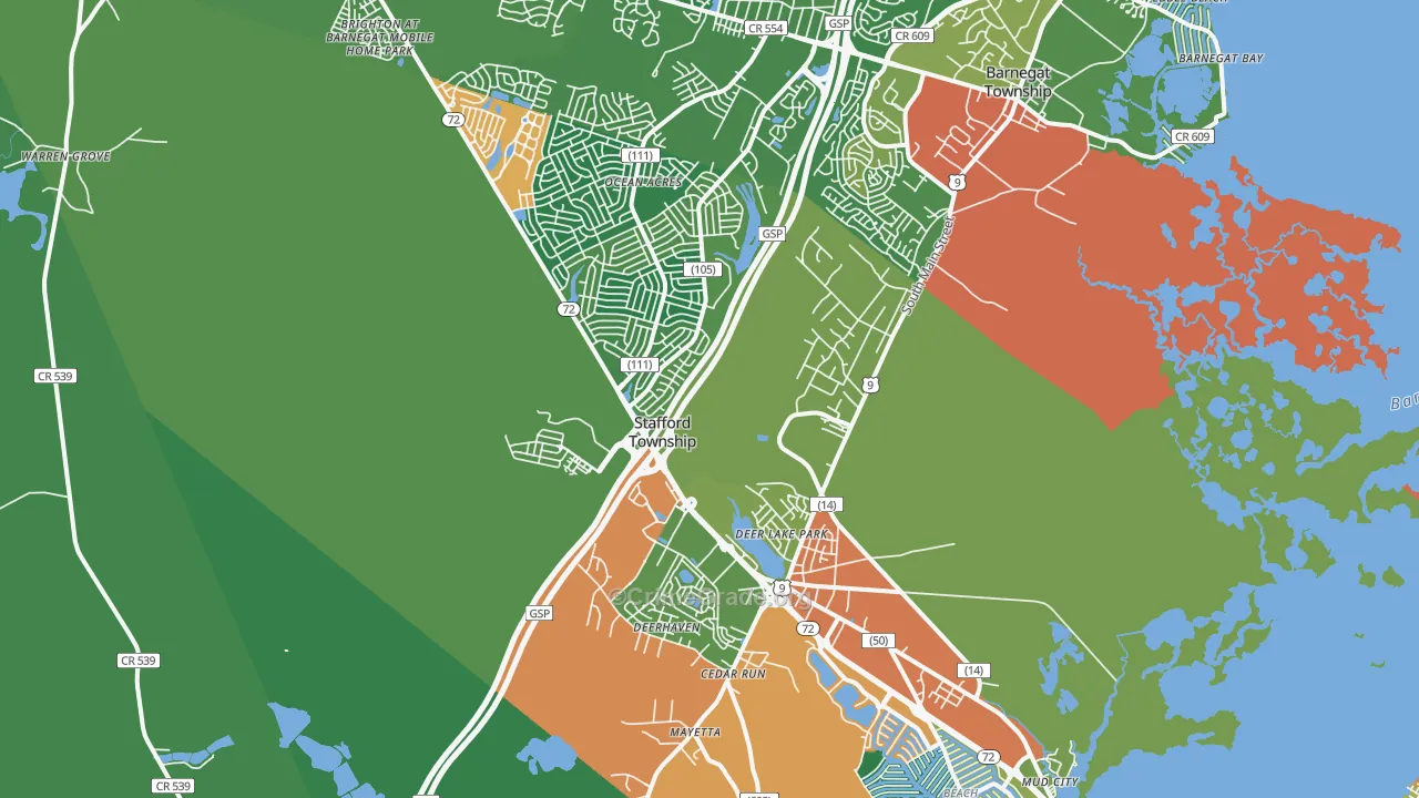 08050, NJ Map of Theft Rates