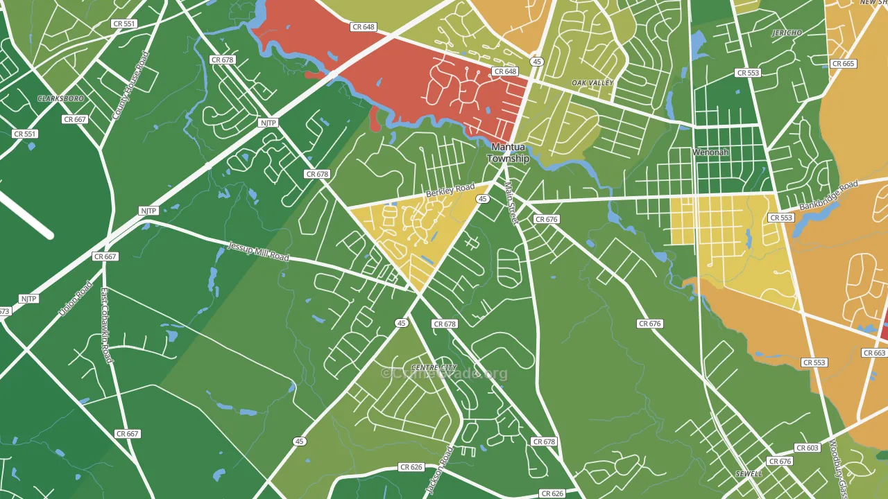 08051, NJ Map of Theft Rates