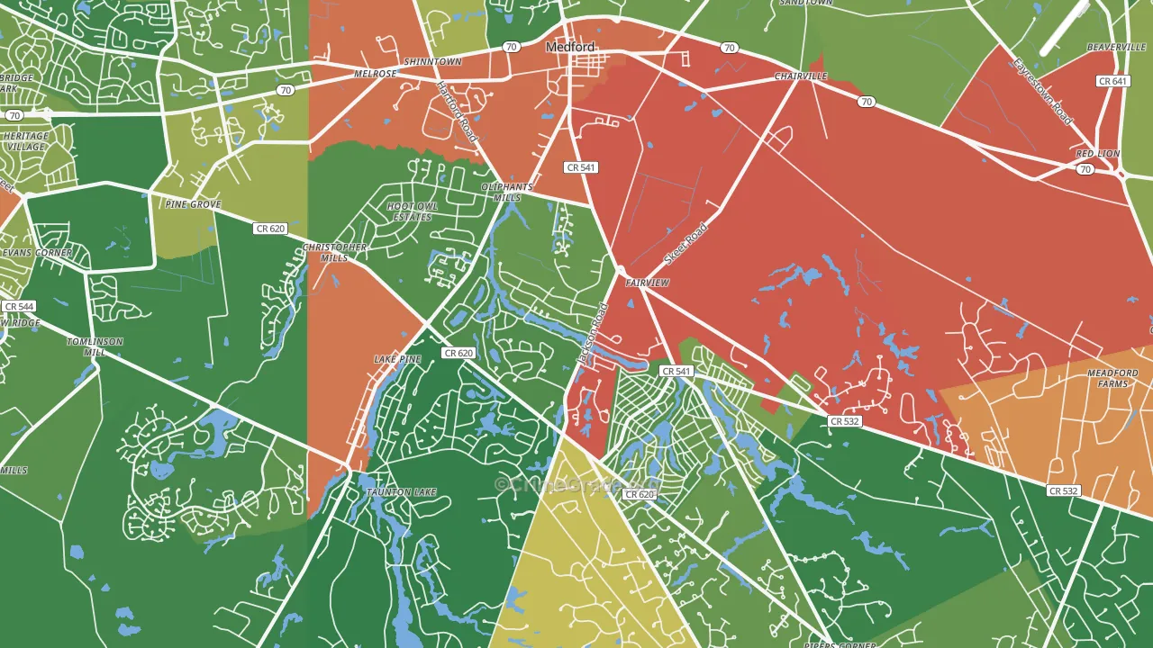 08055, NJ Map of Theft Rates