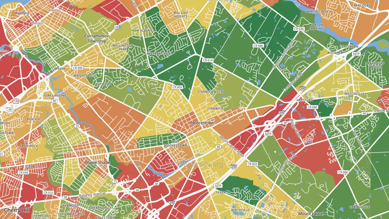 08057, NJ Map of Theft Rates