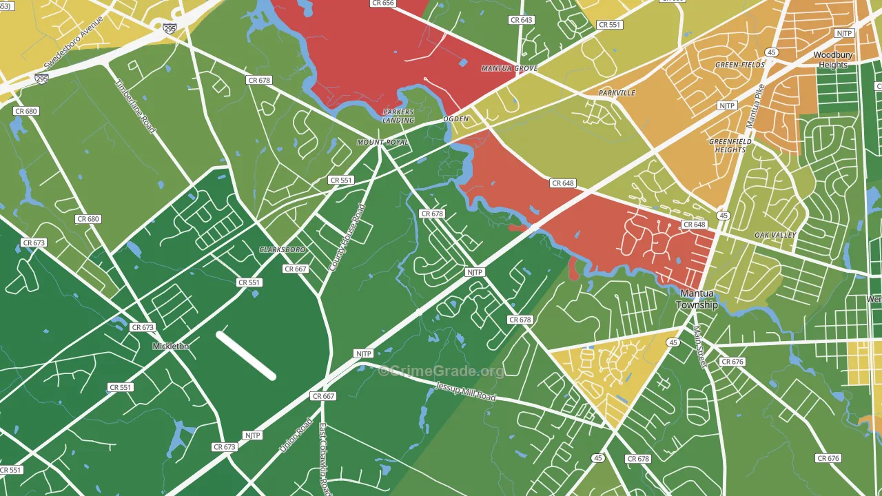08061, NJ Map of Theft Rates