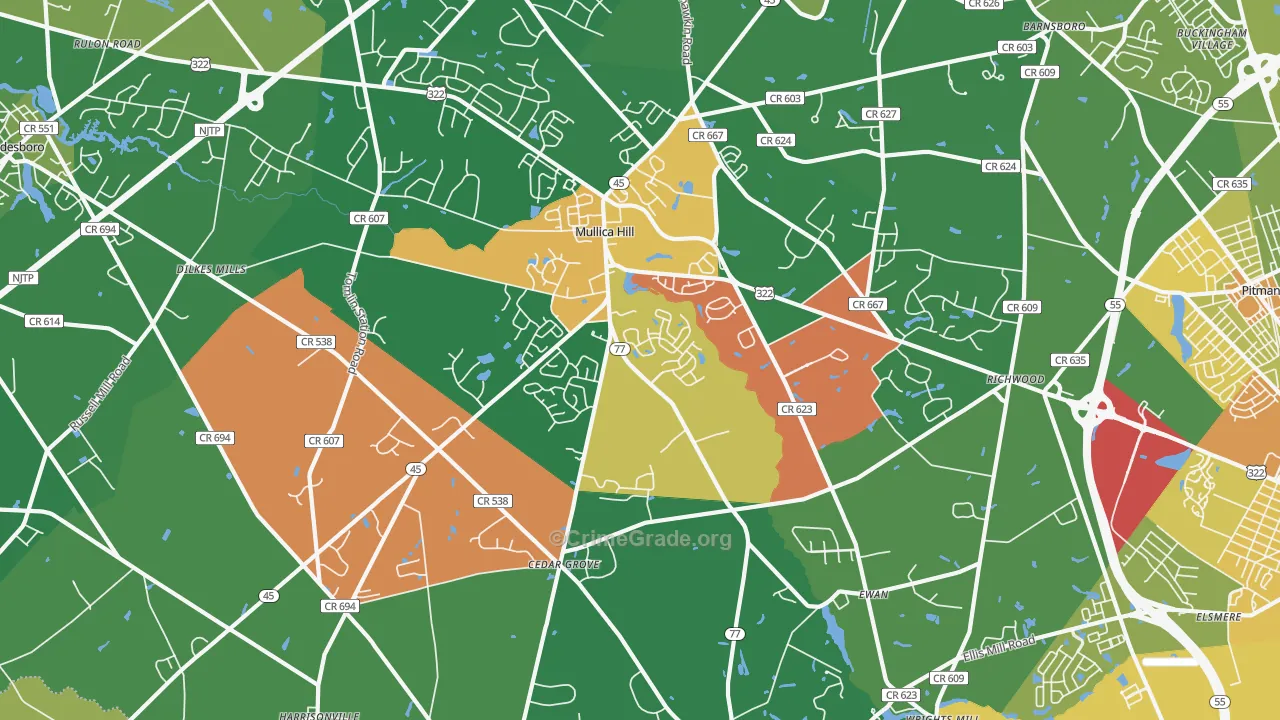 08062, NJ Map of Theft Rates