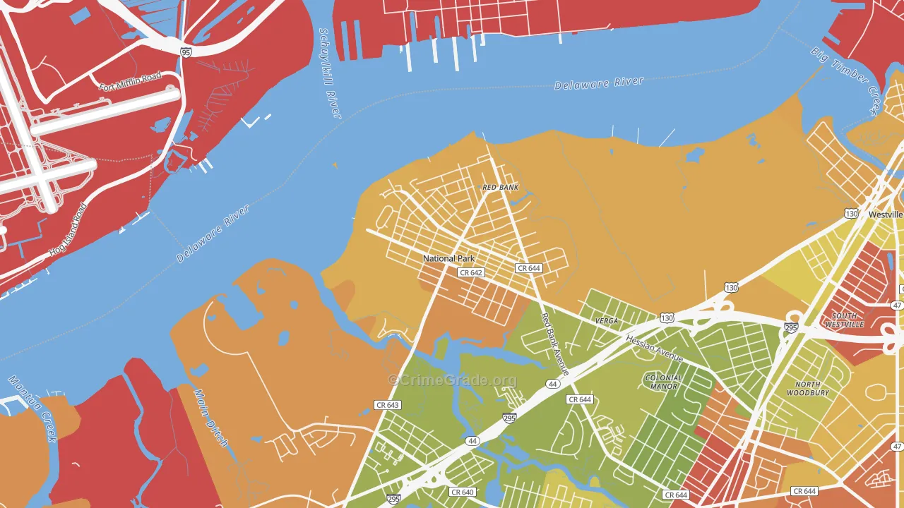 08063, NJ Map of Theft Rates