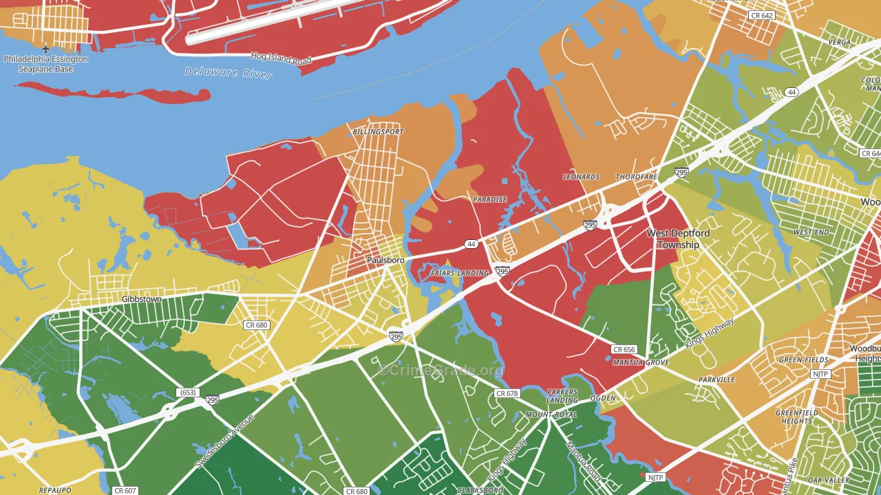 08066, NJ Map of Theft Rates