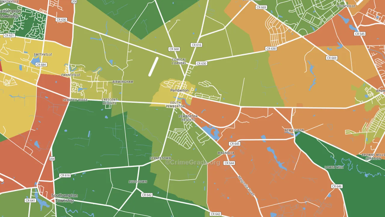 08068, NJ Map of Theft Rates