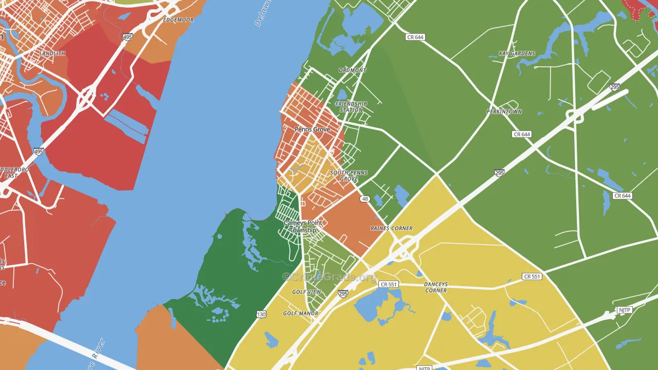 08069, NJ Map of Theft Rates