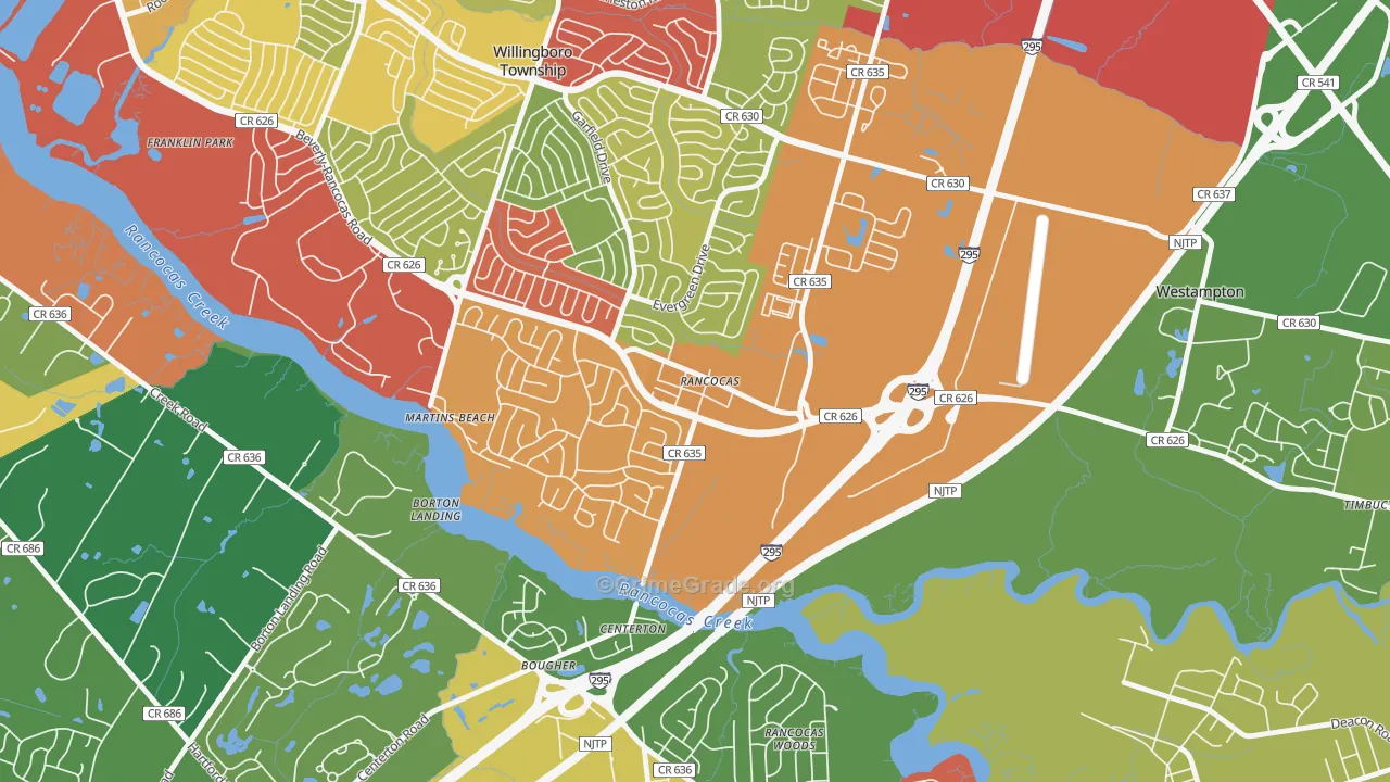 08073, NJ Map of Theft Rates