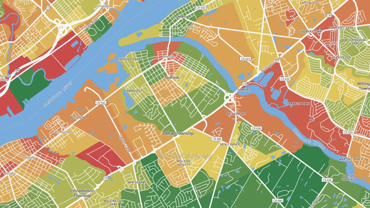 08075, NJ Map of Theft Rates