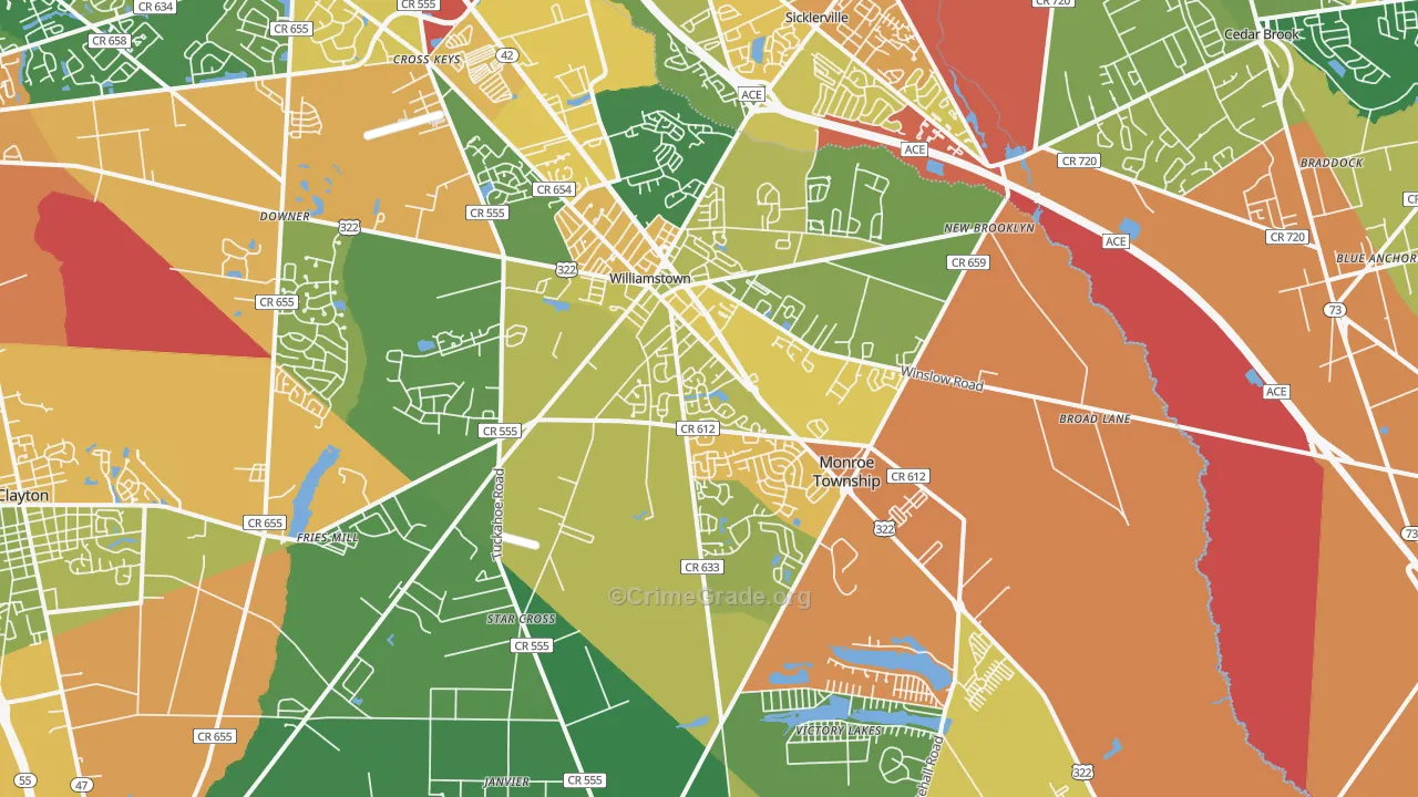 08094, NJ Map of Theft Rates