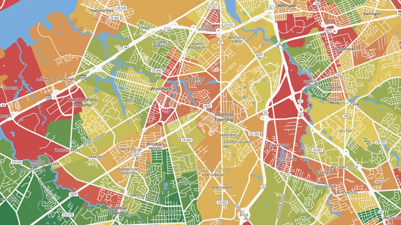 08096, NJ Map of Theft Rates