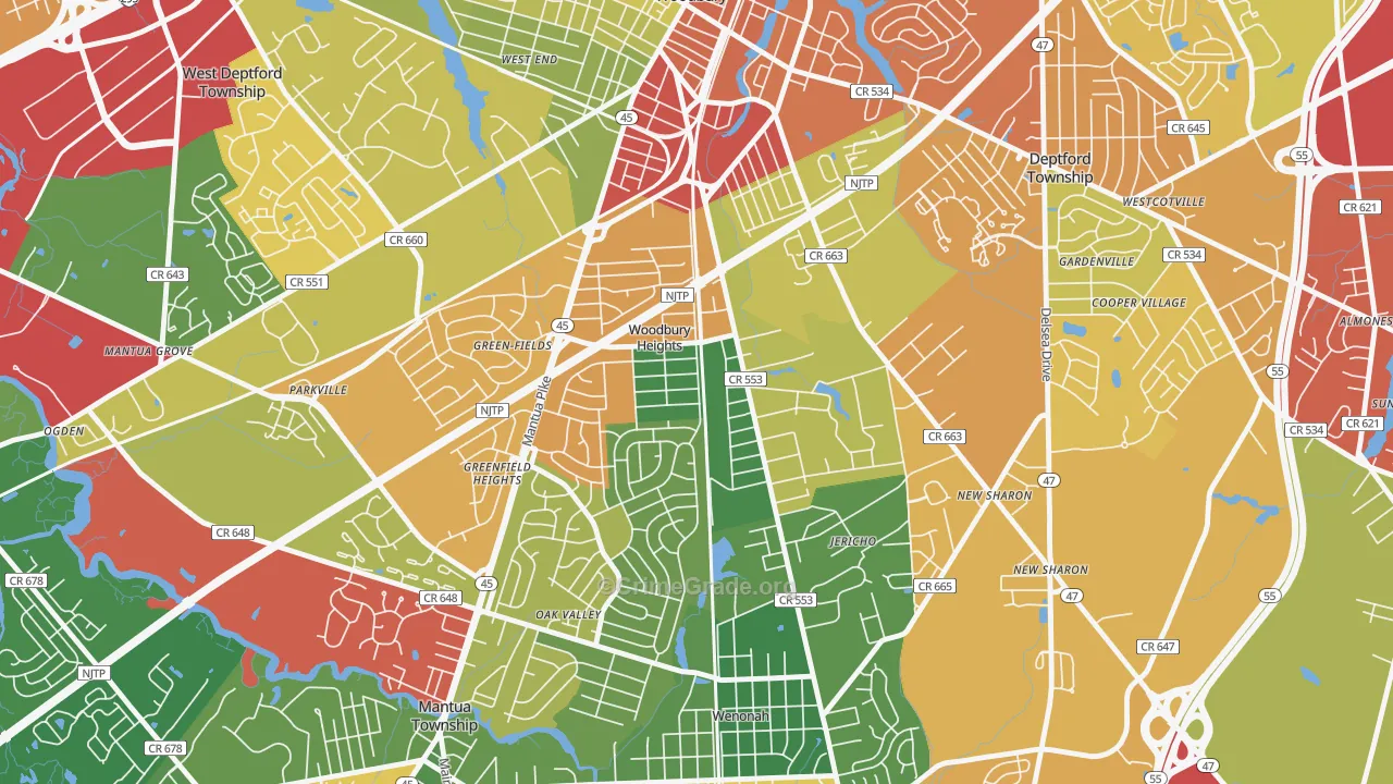 08097, NJ Map of Theft Rates