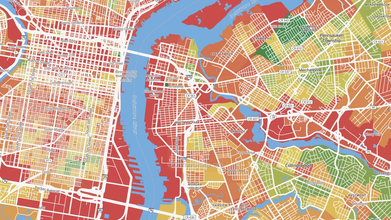 08103, NJ Map of Theft Rates