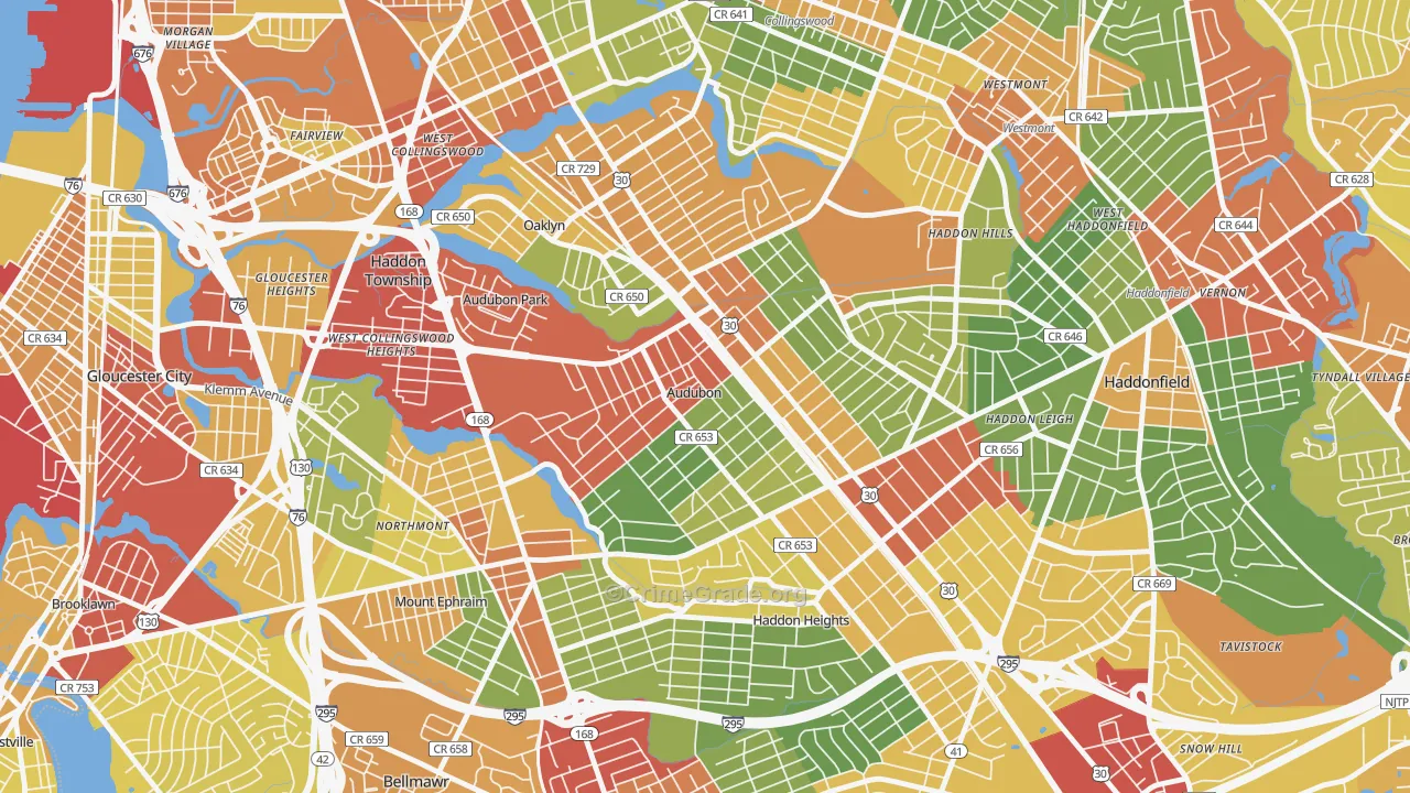 08106, NJ Map of Theft Rates