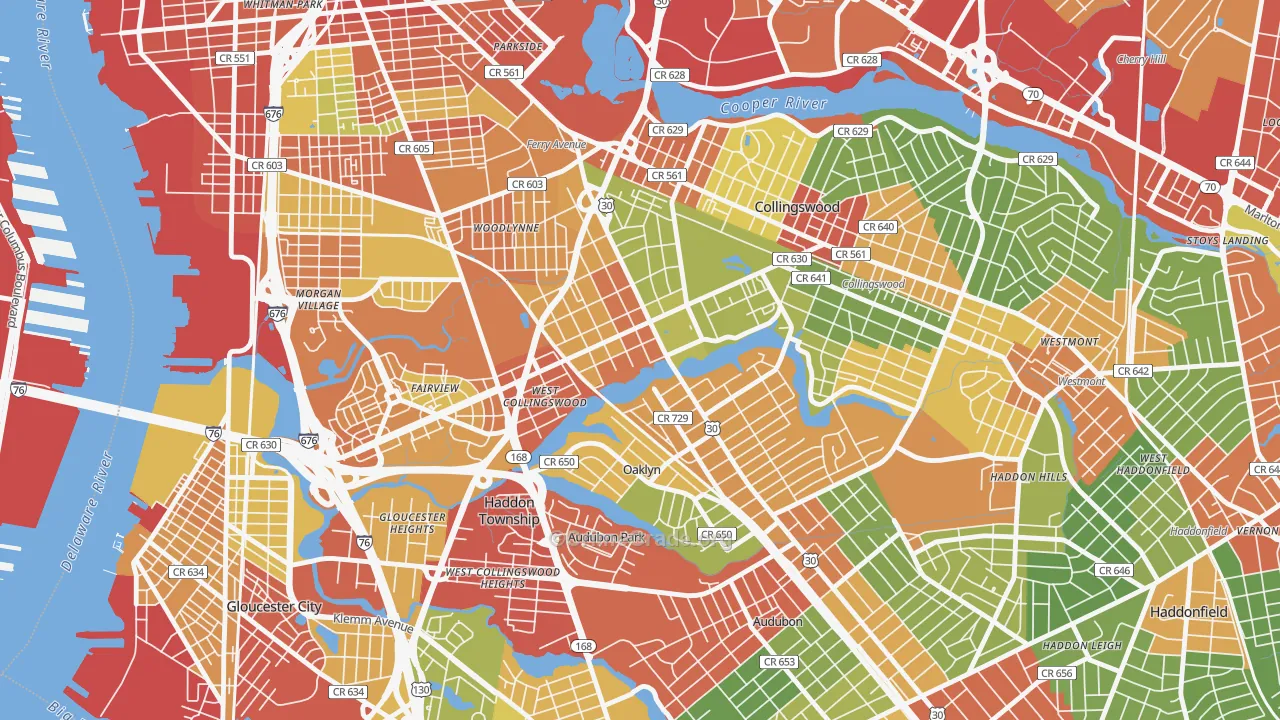 08107, NJ Map of Theft Rates