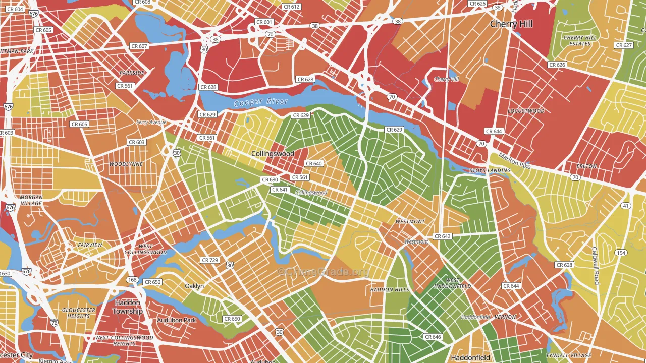 08108, NJ Map of Theft Rates
