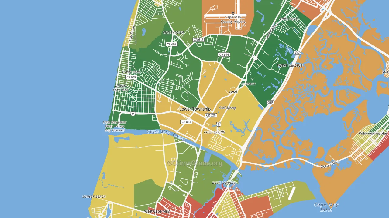 08204, NJ Map of Theft Rates