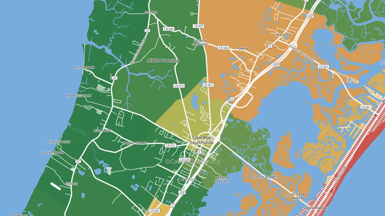 08210, NJ Map of Theft Rates