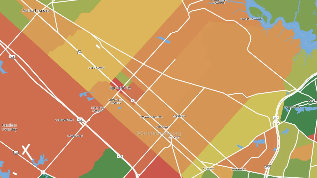 08215, NJ Map of Theft Rates