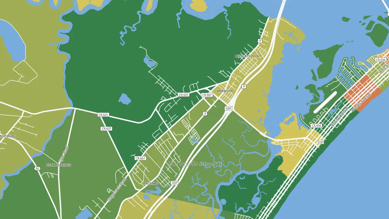 08223, NJ Map of Theft Rates