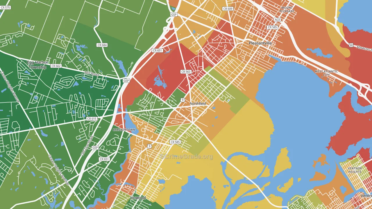 08225, NJ Map of Theft Rates