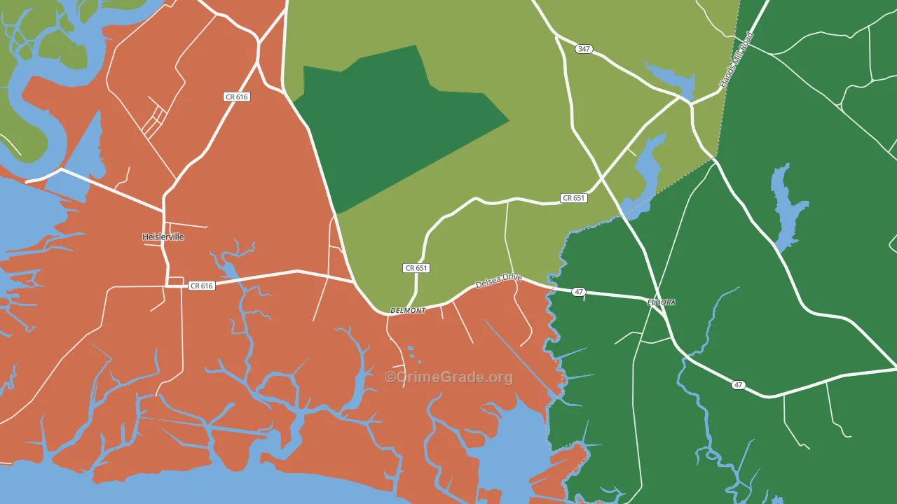 08314, NJ Map of Theft Rates