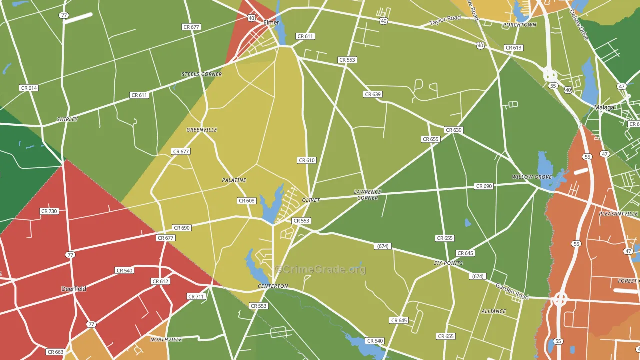 08318, NJ Map of Theft Rates