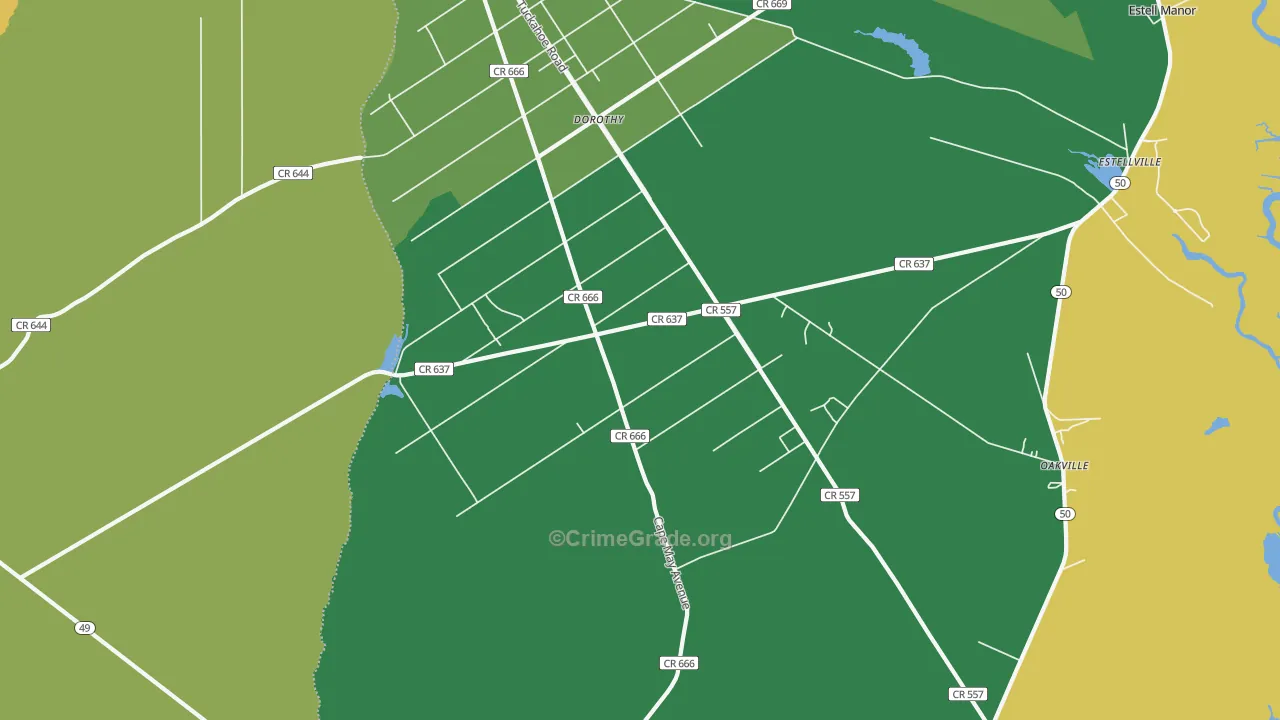 08319, NJ Map of Theft Rates
