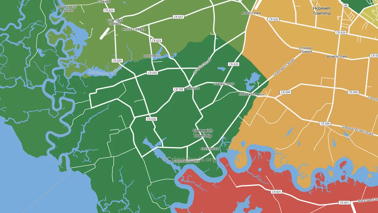 08323, NJ Map of Theft Rates