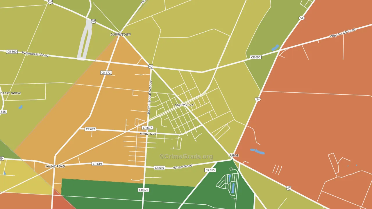 08326, NJ Map of Theft Rates