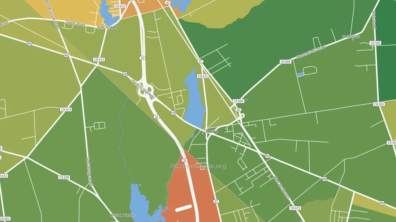 08328, NJ Map of Theft Rates