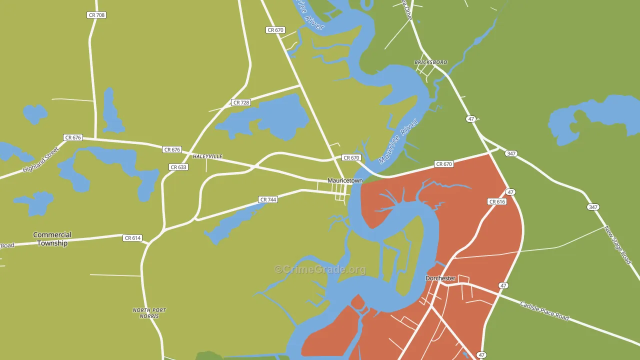 08329, NJ Map of Theft Rates