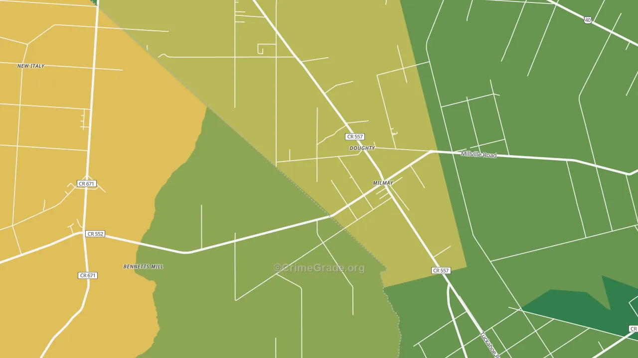 08340, NJ Map of Theft Rates