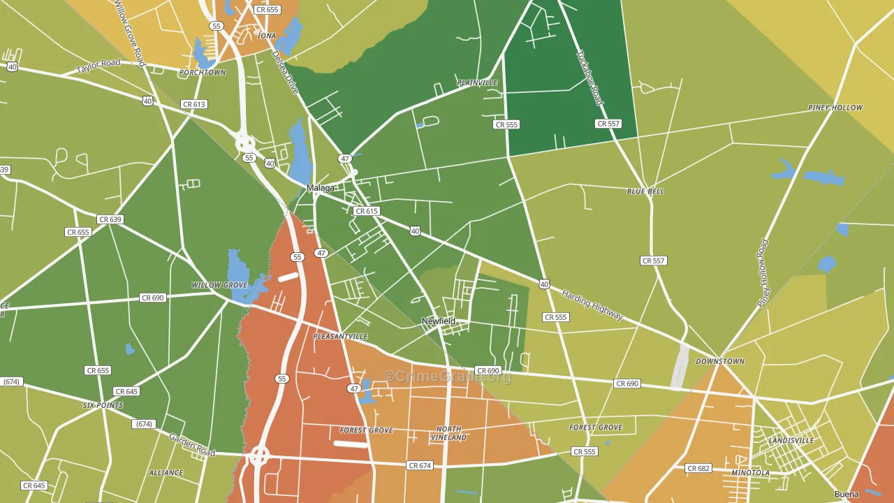 08344, NJ Map of Theft Rates